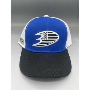 Anaheim Ducks Stars Stripes USA Heroes Night Police Blue Adjustable Hat READ